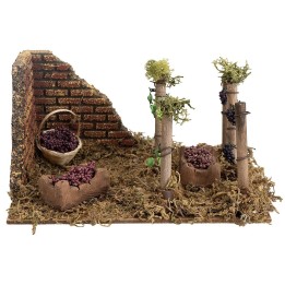 Vigneto con uva cm 20x14x10,5 h.
