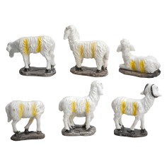 Set 6 pecore in resina per presepe serie 14-15 cm per presepe 2