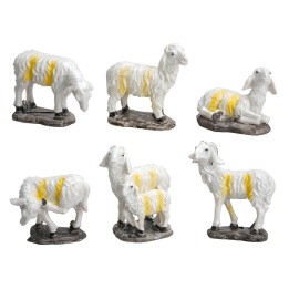 Set 6 pecore in resina per presepe serie 12 cm