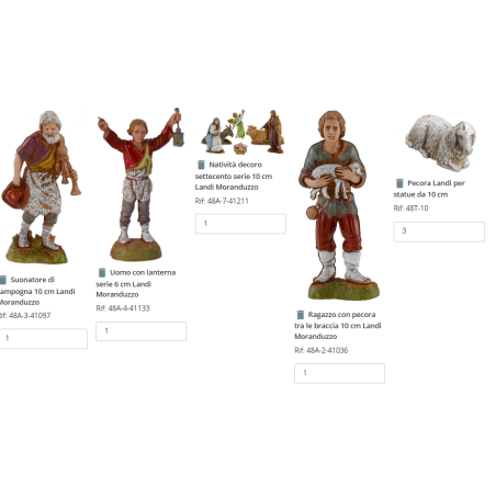 Belén con luces y fuente funcional completo con figuras de 62x50x45 cm h  | Mondo Presepi