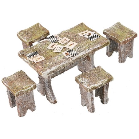 Table with cards for 10 cm statues