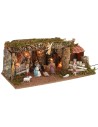 Capanna illuminata con Natività serie Landi Moranduzzo cm