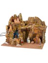 Presepe completo di statue Landi moranduzzo con luci e cascata