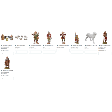 Illuminated nativity scene with caves and central staircase complete with nativity scene figurines