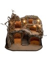 Illuminated Easter nativity scene with multiple levels cm