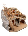 Illuminated Easter nativity scene with multiple levels cm