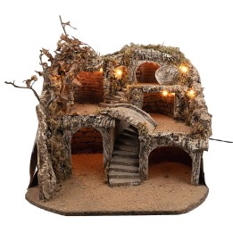 Presepe Pasquale illuminato con più livelli cm 50x50x37 h