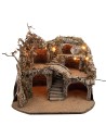 Illuminated Easter nativity scene with multiple levels cm