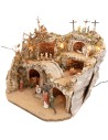 Pesebre iluminado completo con estatuas pascuales cm 50x50x37 h