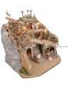 Presepe illuminato completo di statue pasquali cm 50x50x37 h