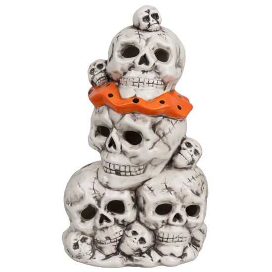 Pila di teschi in resina illuminati 27,5 cm per presepe Mondo
