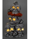Pila de cráneos de resina iluminados 27,5 cm