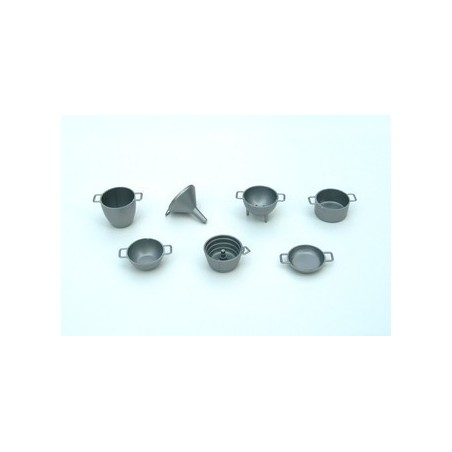 Set of 7 metal colored plastic pans - Cod. K20