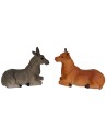 Pareja de buey y asno serie 8 cm en resina