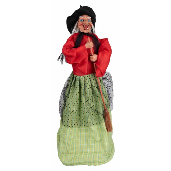 Witch with red and green lights and sounds 70 cm