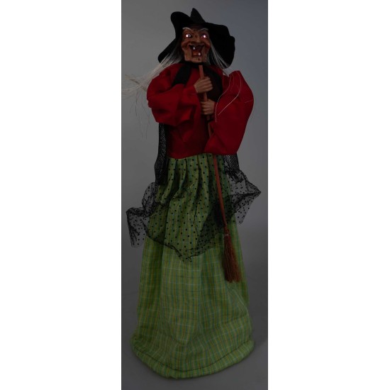Witch with red and green lights and sounds 70 cm