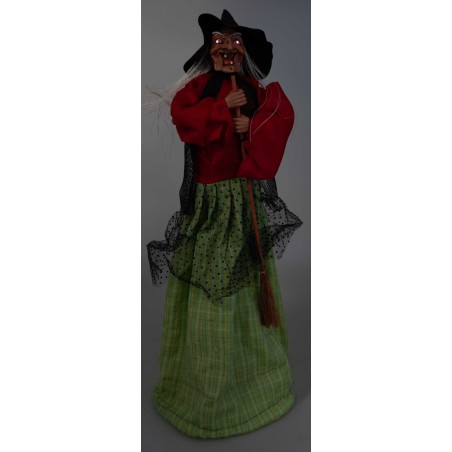 Witch with red and green lights and sounds 70 cm