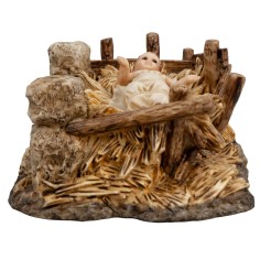 Baby Jesus with removable cradle in resin series 15 cm Landi 2