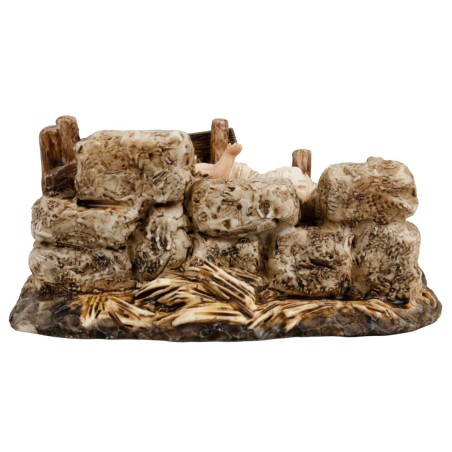 Baby Jesus with removable cradle in resin series 15 cm Landi