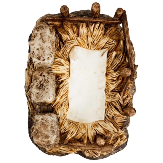 Gesù Bambino con culla rimovibile in resina serie 15 cm Landi