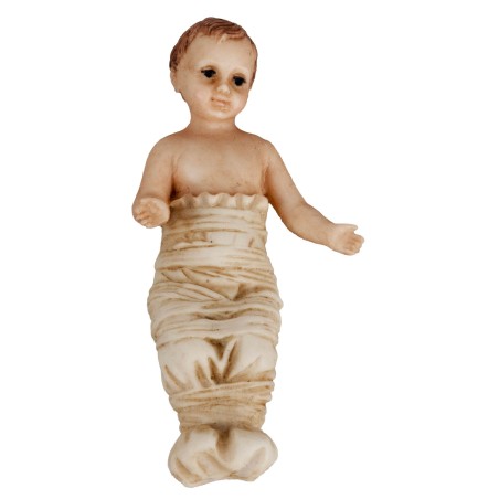 Gesù Bambino con culla rimovibile in resina serie 15 cm Landi
