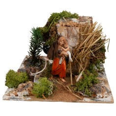 Mujer con niño y perro serie 10 cm Landi Moranduzzo cm en