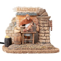 Delicatessen shopkeeper with shop series 10 cm Landi Moranduzzo in motion