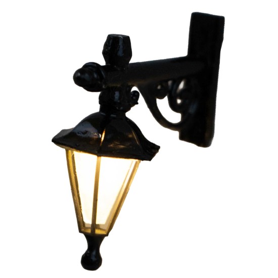 Lanterna da parete cm 4x4,1 con luce led bianco caldo 12v