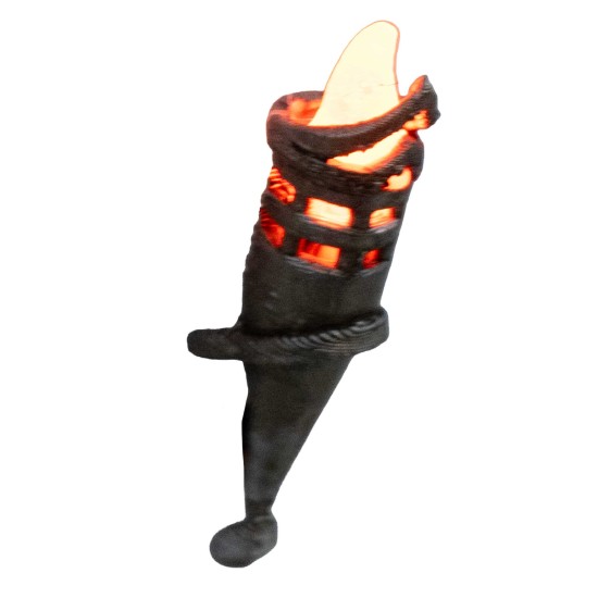 Flickering torch h 4,8 cm with 12 v yellow led. for crib