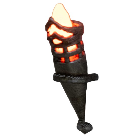 Flickering torch h 4,8 cm with 12 v yellow led. for crib