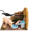 Pigsty with two pigs at the fountain with double movement cm