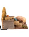 Pigsty with two pigs at the fountain with double movement cm