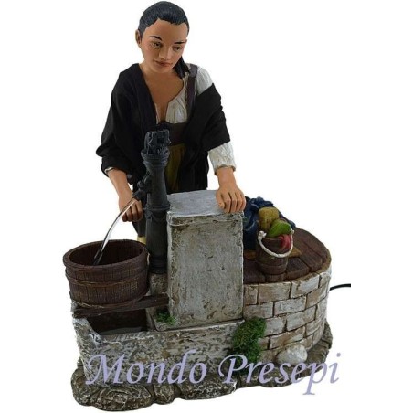 Donna alla fonte in movimento cm 30 Mondo Presepi