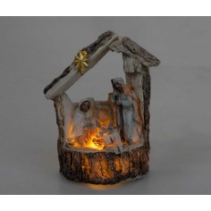 Nativity with illuminated hut cm 9x5x13.9 h 2