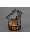 Nativity with illuminated hut cm 9x5x13.9 h