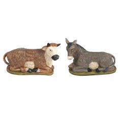 Lying ox and donkey 30 cm series Euromarchi