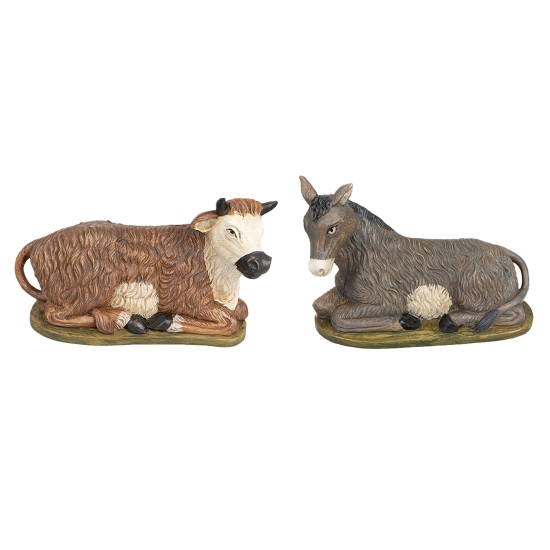 Lying ox and donkey 30 cm series Euromarchi