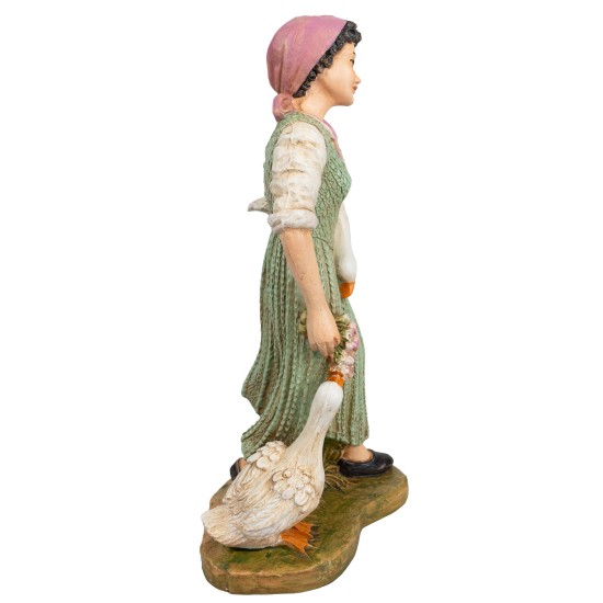 Mujer con gansos y ramo de flores serie 30 cm Euromarchi