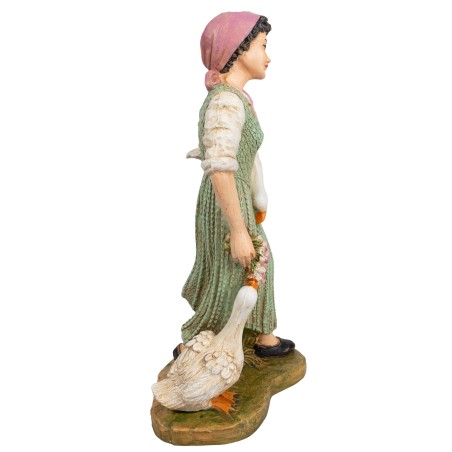 Mujer con gansos y ramo de flores serie 30 cm Euromarchi