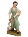 Mujer con gansos y ramo de flores serie 30 cm Euromarchi