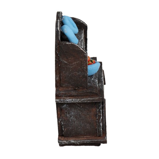 Wooden cupboard with plates cm 5.4x3x7.4 h