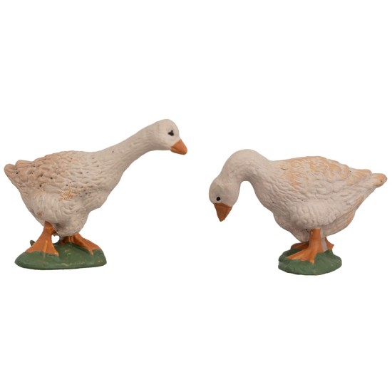 Establecer 2 gansos para estatuas de 15-21 cm h.