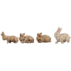 Conjunto de 4 piezas de conejitos con mamá -