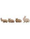 Set 4 pz cuccioli di coniglio con mamma -animali presepe