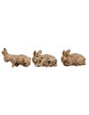 Set 4 pz cuccioli di coniglio con mamma -animali presepe