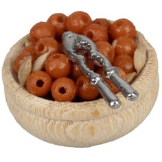Cuenco de madera con masa y batidor ø 3 cm -belén