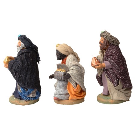 Set 3 Re Magi 10 cm vestiti in tessuto