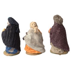 Set de 3 Reyes Magos 10 cm vestidos en tela 2