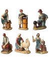 Set of 6 statues for nativity scene, series 15 cm in resin