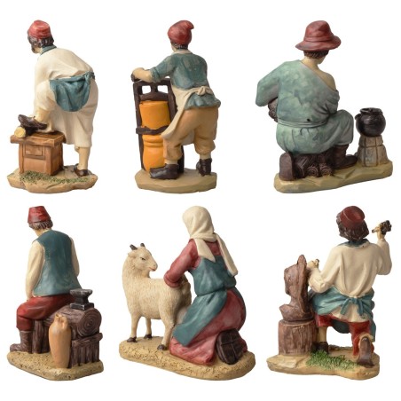 Conjunto de 6 estatuas de 15 cm para belén en